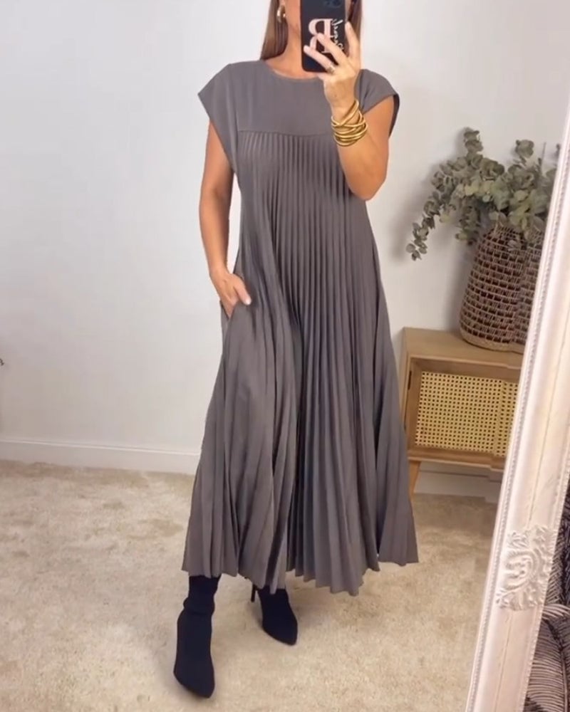 SOPHIA - Elegant Pleated Maxi Dress