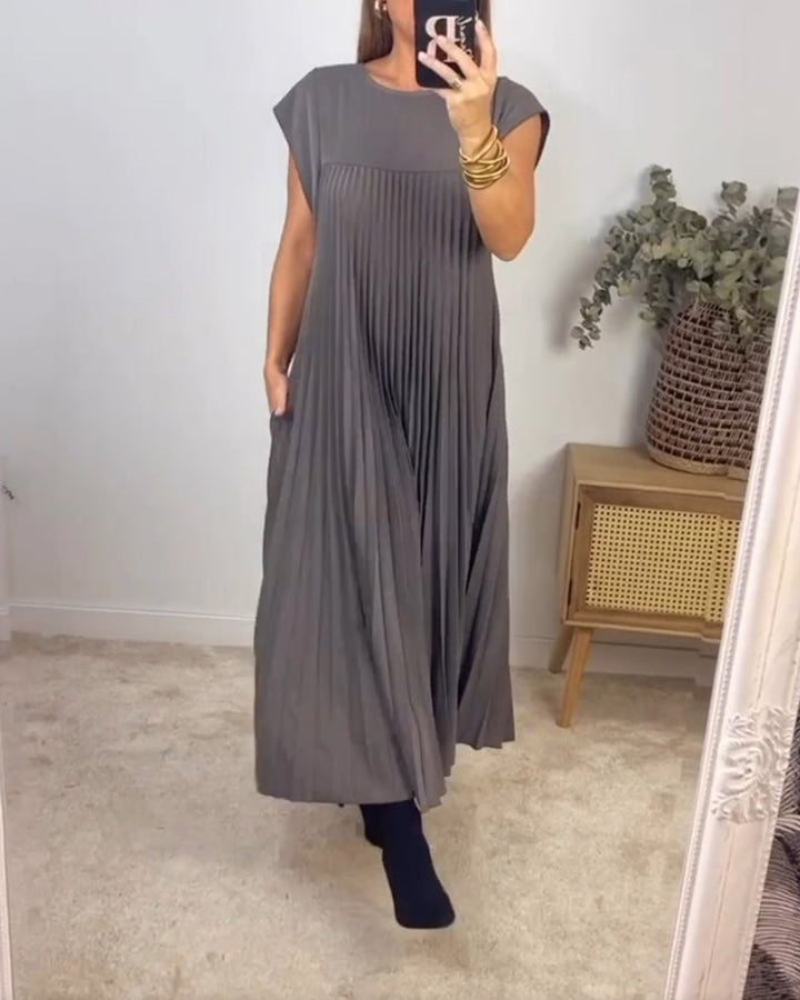 SOPHIA - Elegant Pleated Maxi Dress