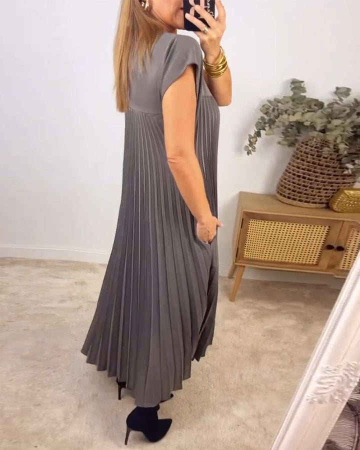 SOPHIA - Elegant Pleated Maxi Dress