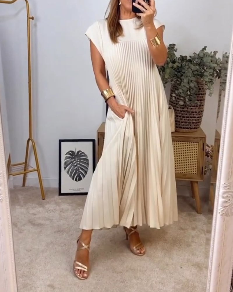SOPHIA - Elegant Pleated Maxi Dress
