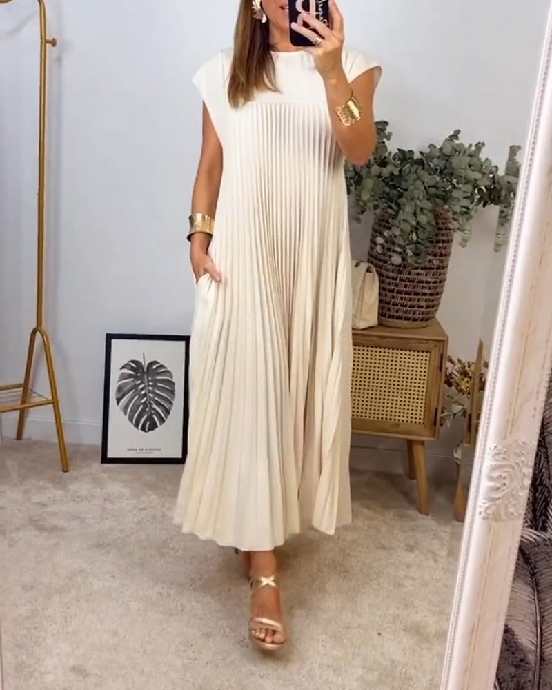 SOPHIA - Elegant Pleated Maxi Dress