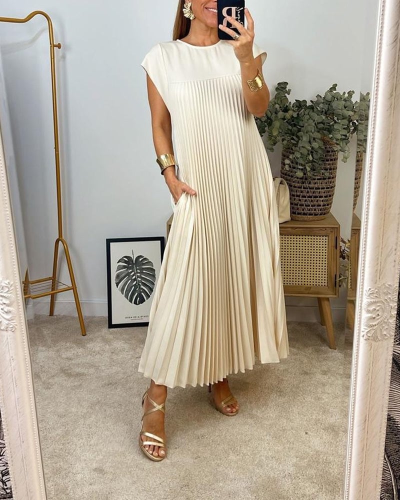 SOPHIA - Elegant Pleated Maxi Dress