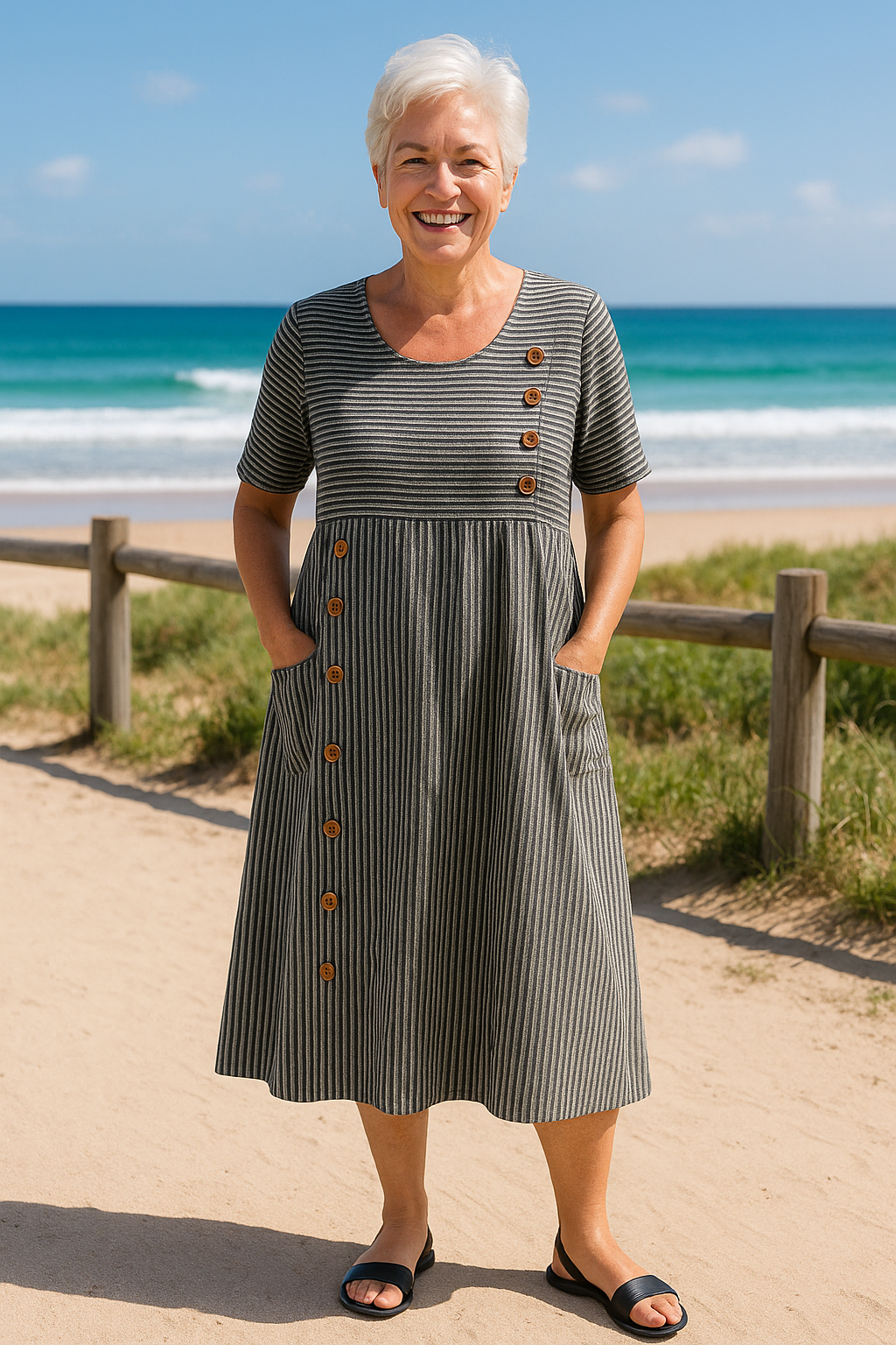 CHARLOT - Striped Midi Dress
