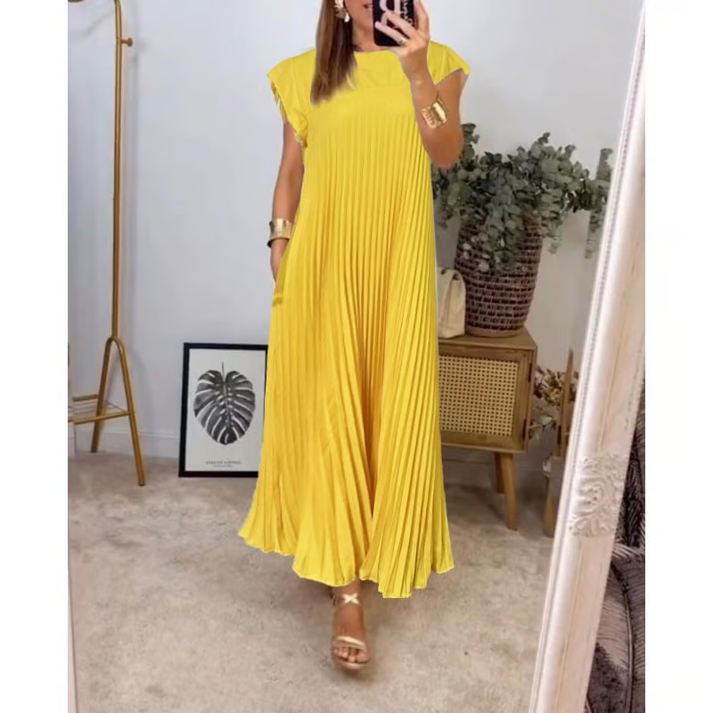 SOPHIA - Elegant Pleated Maxi Dress