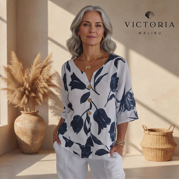 Eluriel - Floral Button-Up Blouse