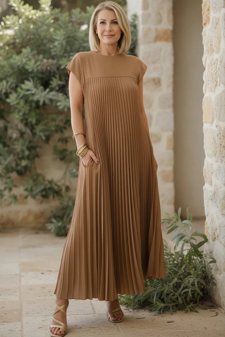 SOPHIA - Elegant Pleated Maxi Dress