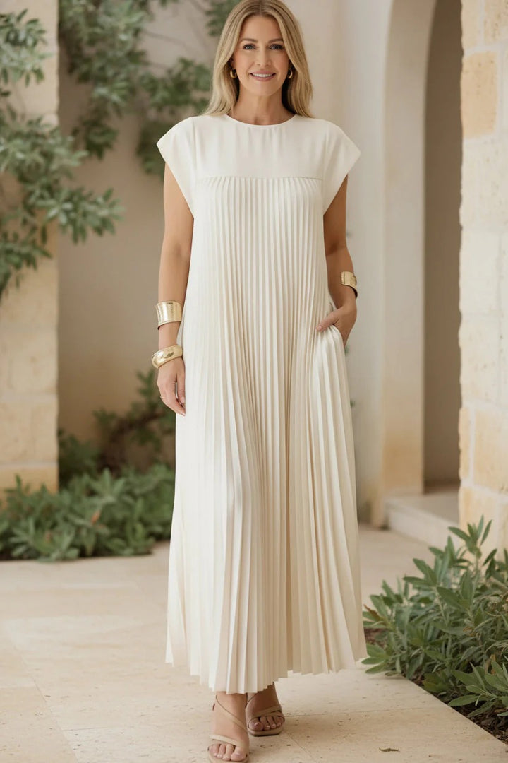 SOPHIA - Elegant Pleated Maxi Dress