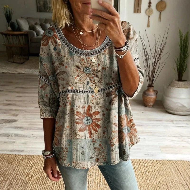 CHLOE - Stylish Vintage Print Top